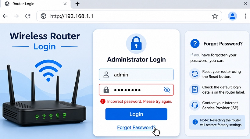 reset the lost password
