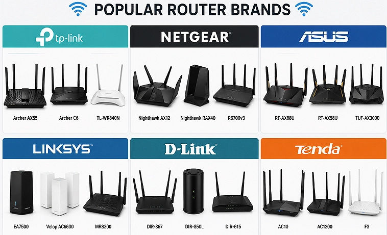 popular router brands and login credentials