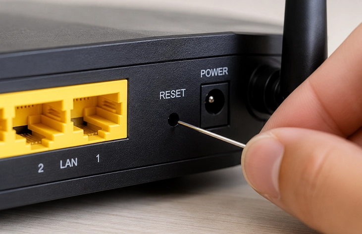 Reset router to factory settings